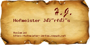Hofmeister Járfás névjegykártya